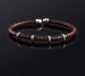 Meander Leather Bracelet – 925 Sterling Silver — Brown