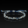 Sterling Silver Link and Cord Bracelet — Blue