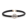 Phaistos Disc Leather Bracelet - 925 Sterling Silver — Black