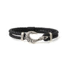 Leather Hook Bracelet - Sterling Silver — Black