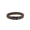 Axion Stainless Steel Leather Bracelet — Brown with Black Clasp