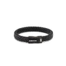 Axion Stainless Steel Leather Bracelet — Black with Black Clasp