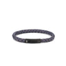 Axion Leather Bracelet with Black Stainless Steel Clasp — Blue