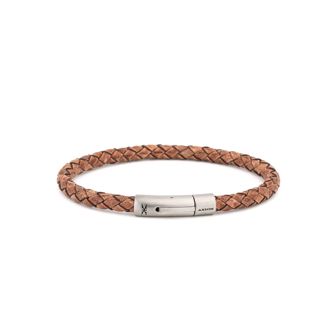 Axion Leather Bracelet with Stainless Steel Clasp