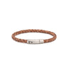 Axion Leather Bracelet with Stainless Steel Clasp — Brown