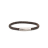Axion Leather Bracelet with Stainless Steel Clasp — Dark Brown