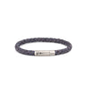 Axion Leather Bracelet with Stainless Steel Clasp — Blue