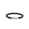 Axion Leather Bracelet with Stainless Steel Clasp — Black