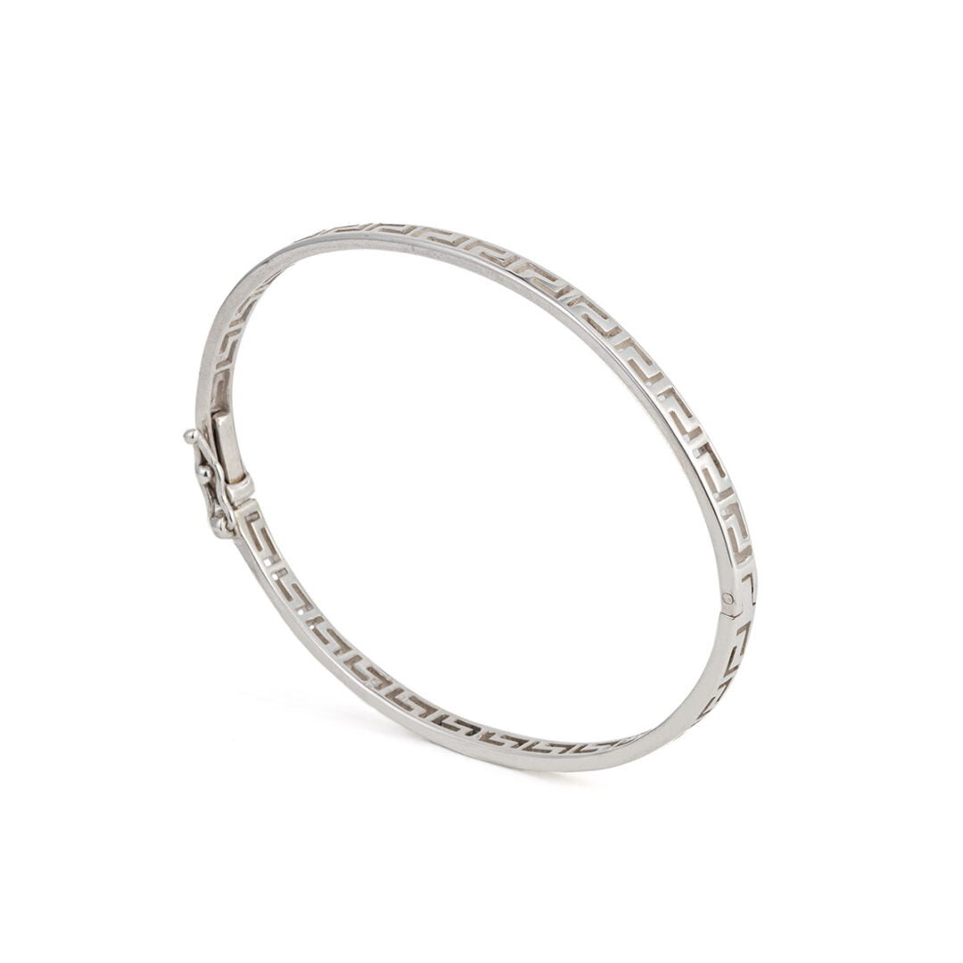 Meander Bangle Bracelet – Sterling Silver and Gold Plated