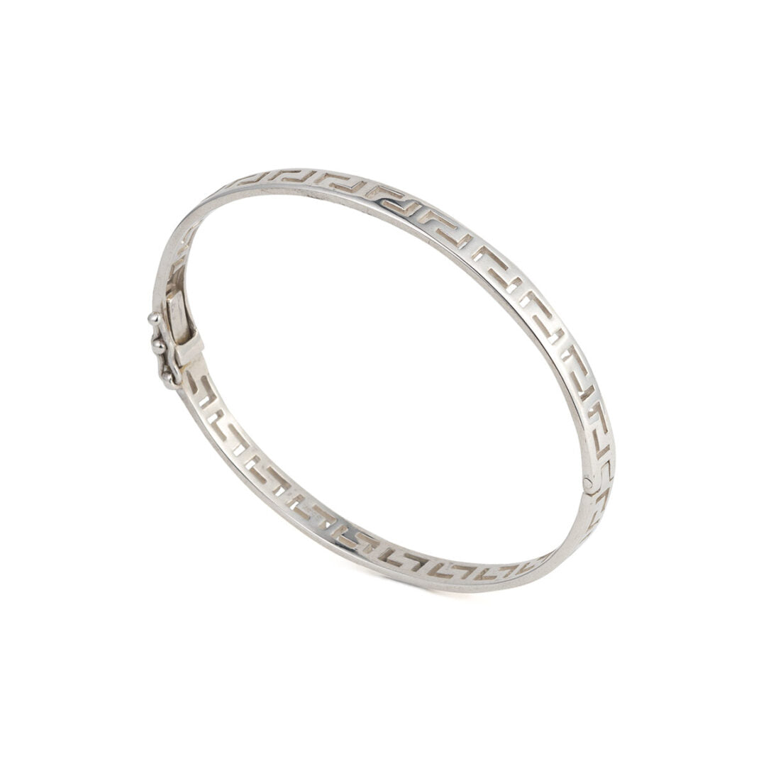 Meander Bangle Bracelet – Sterling Silver and Gold Plated