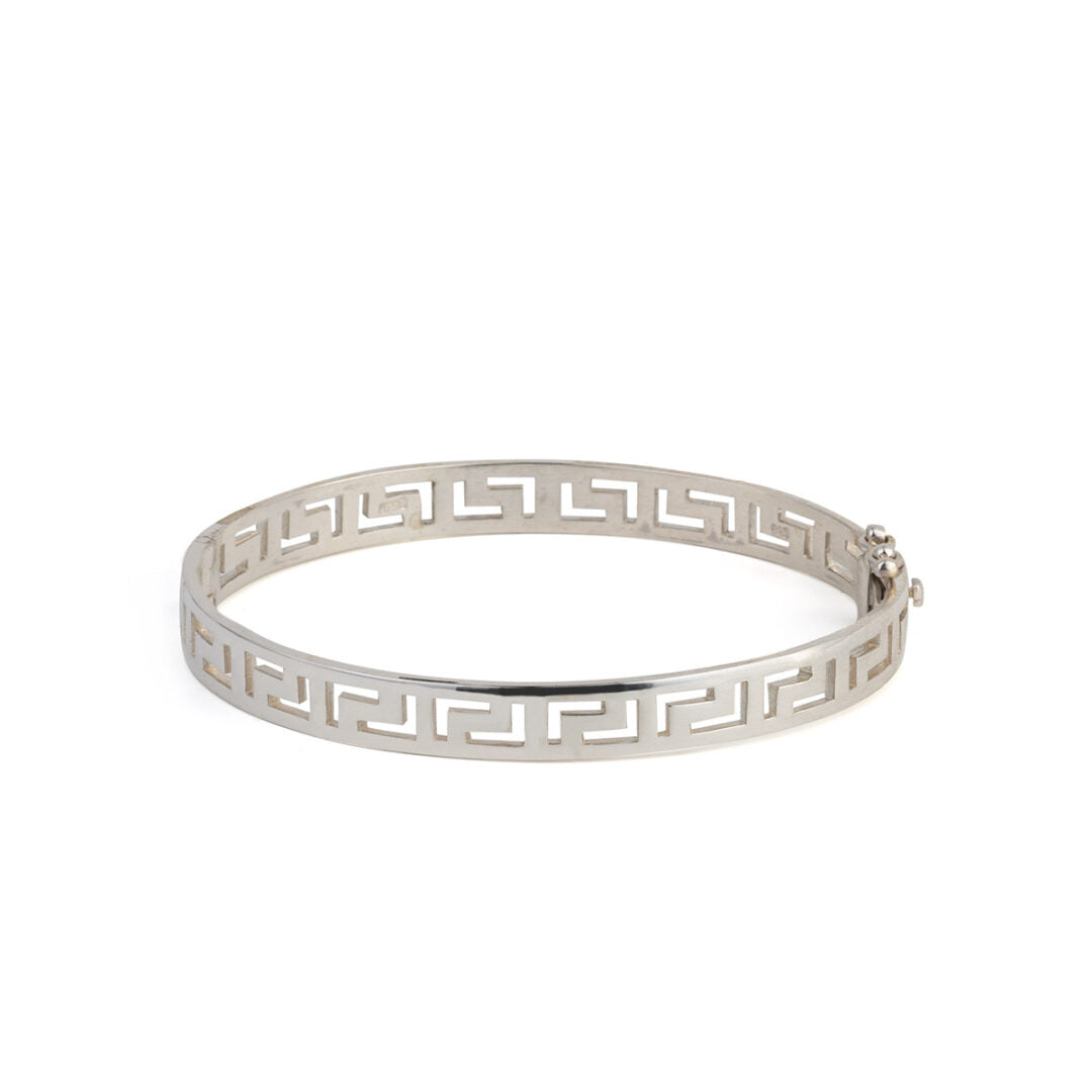 Meander Bangle Bracelet – Sterling Silver and Gold Plated