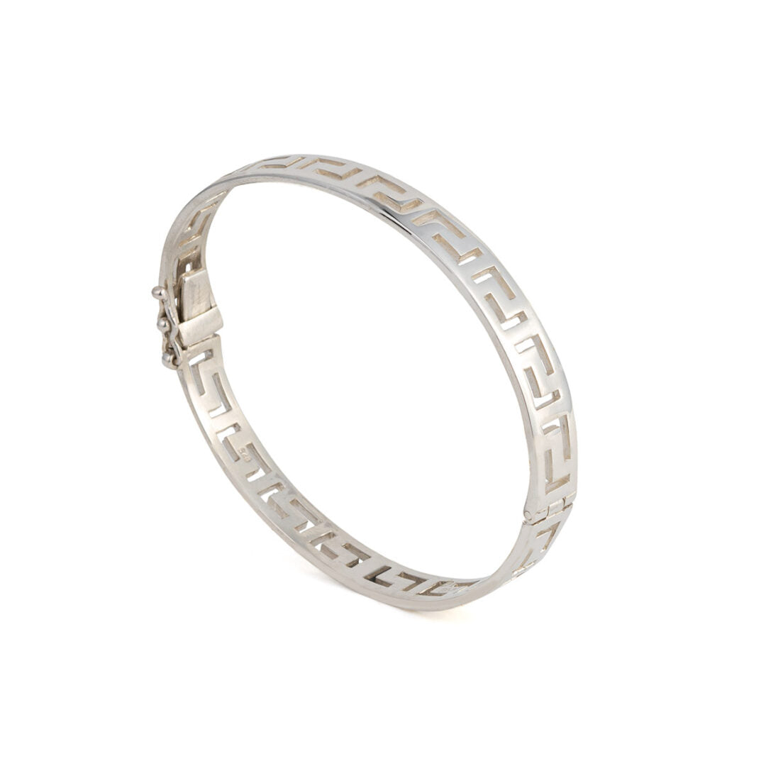 Meander Bangle Bracelet – Sterling Silver and Gold Plated