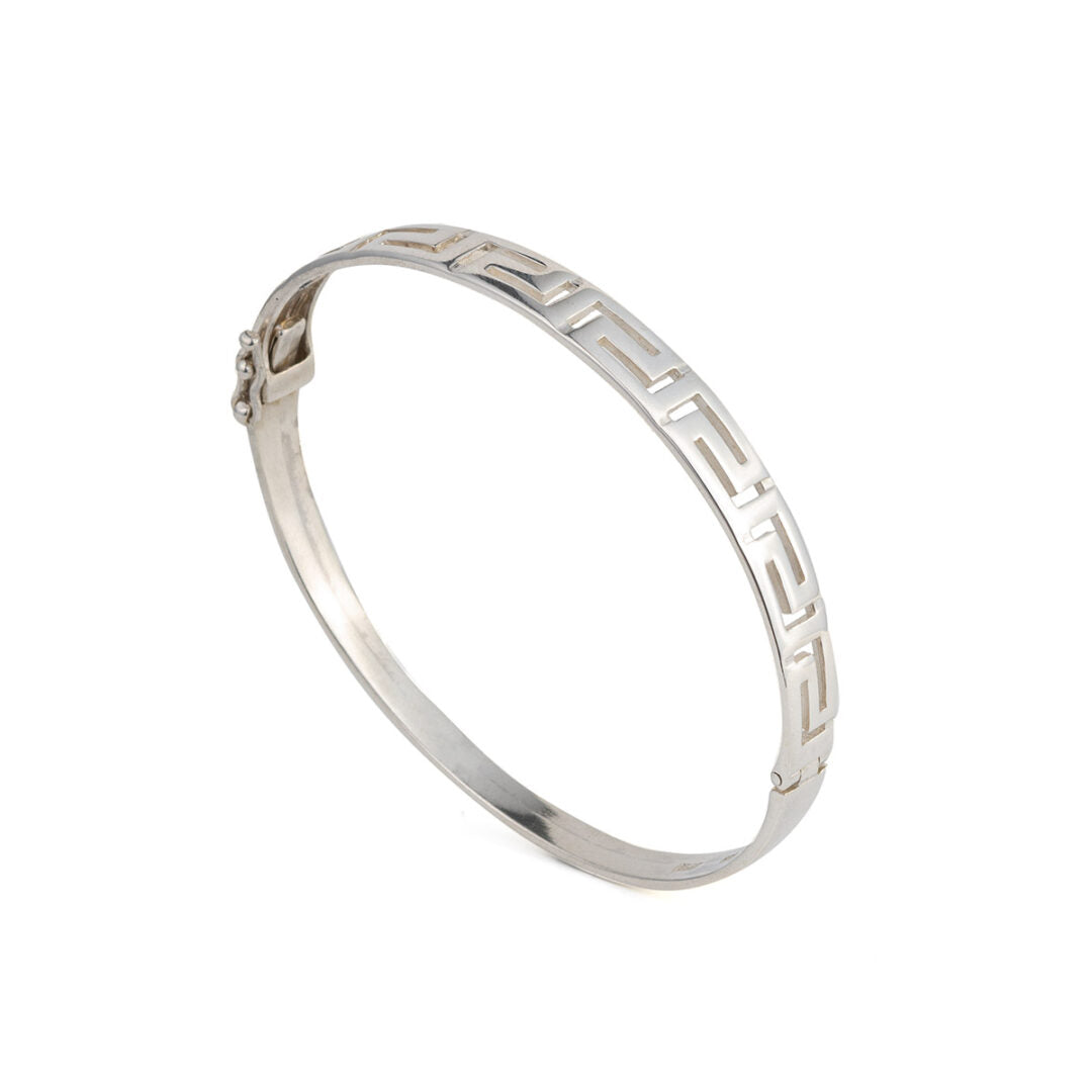 Meander Bangle Bracelet – 925 Sterling Silver