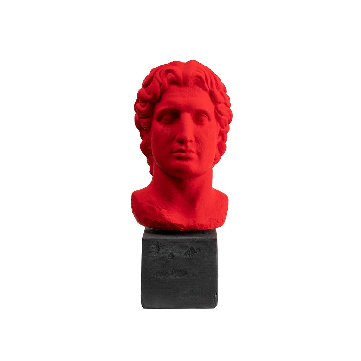 Alexander the Great Statue – Classical Warrior Art Sculpture — Red
