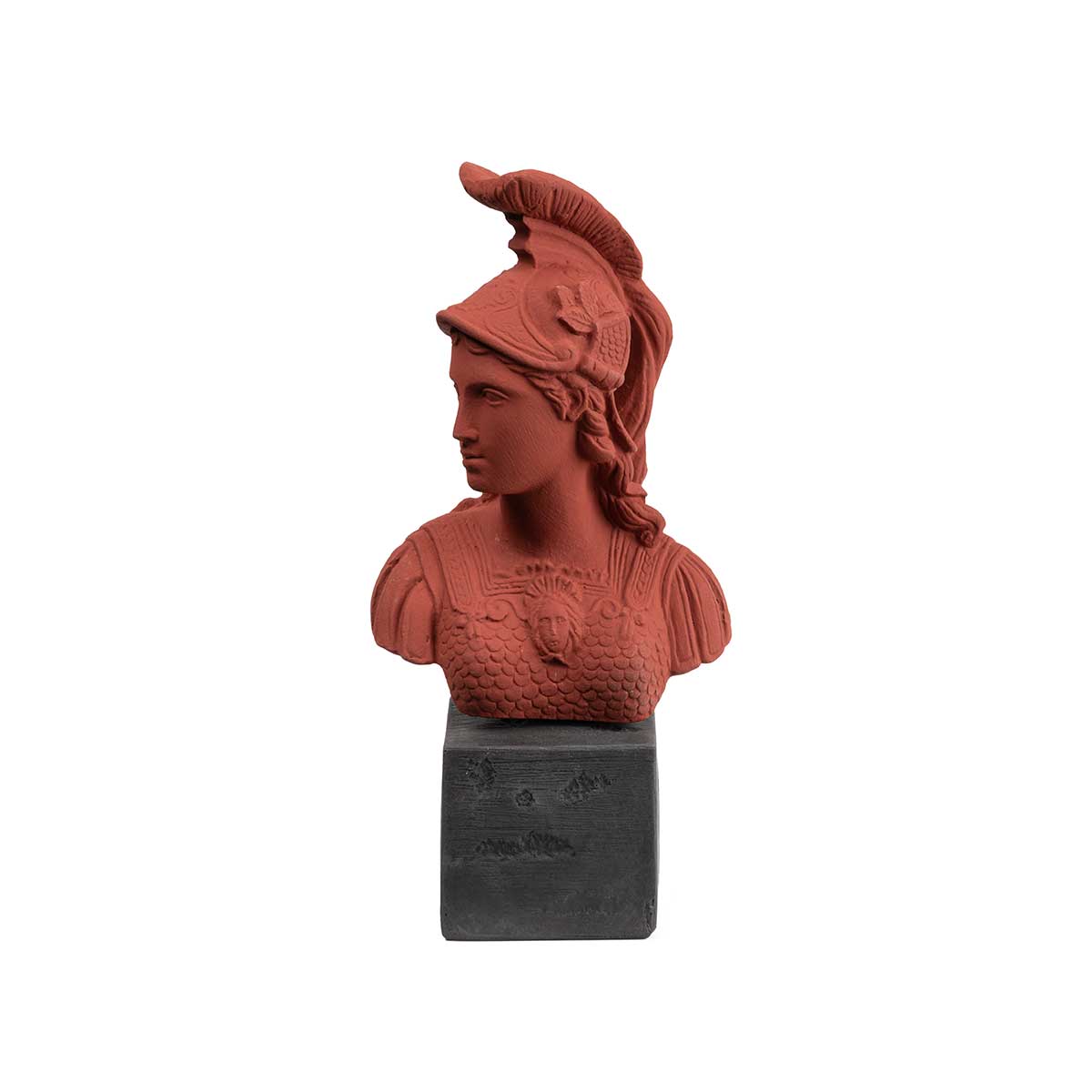 Athena Bust Statue – Greek Goddess of Wisdom Sculpture — Brown