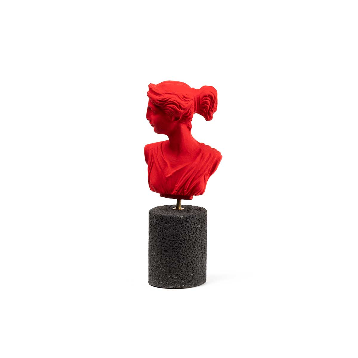 Artemis Greek Goddess Bust Statue – Classical Mythology Sculpture Décor — Red