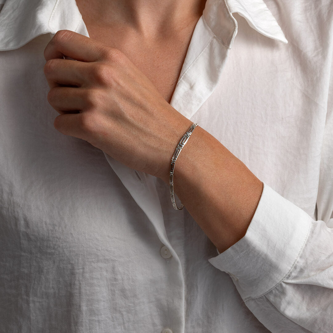 Meander Link Bracelet – 925 Sterling Silver