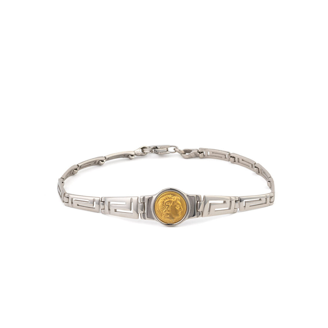 Alexander the Great Coin Link Bracelet