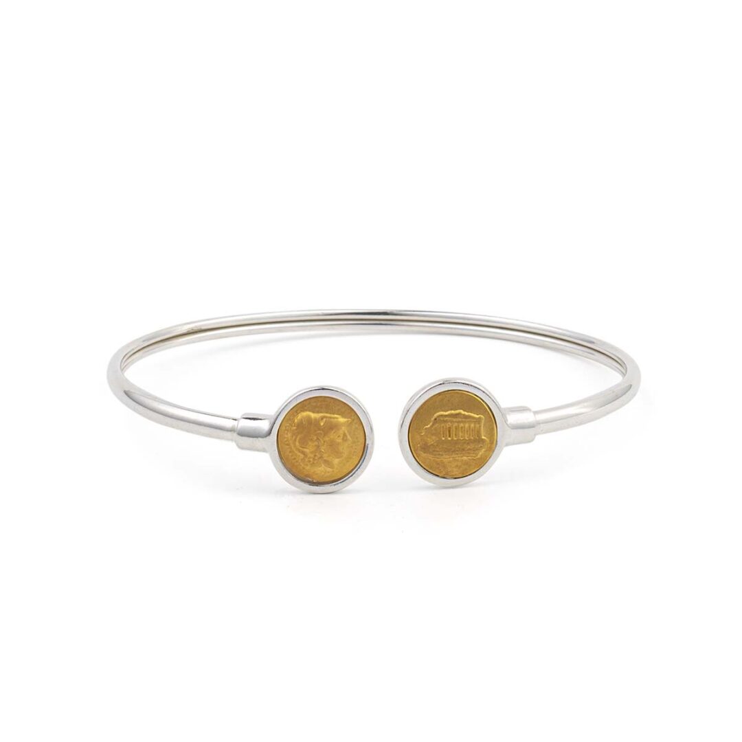 Athena Coin Cuff Bracelet in Sterling Silver