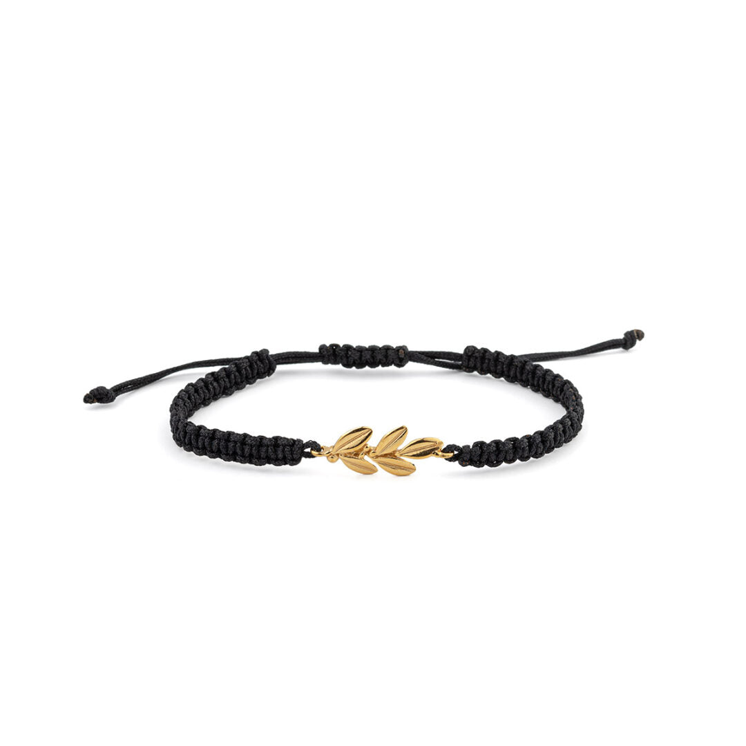 Leaf Macrame Bracelet - 925 Sterling Silver