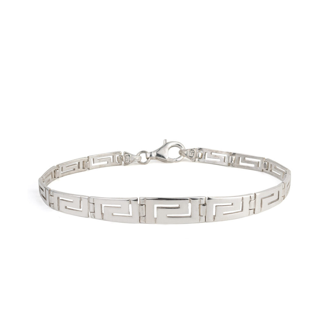 Meander Link Bracelet in Sterling Silver