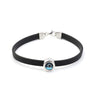 Eye Rubber Bracelet - Sterling Silver — Blue