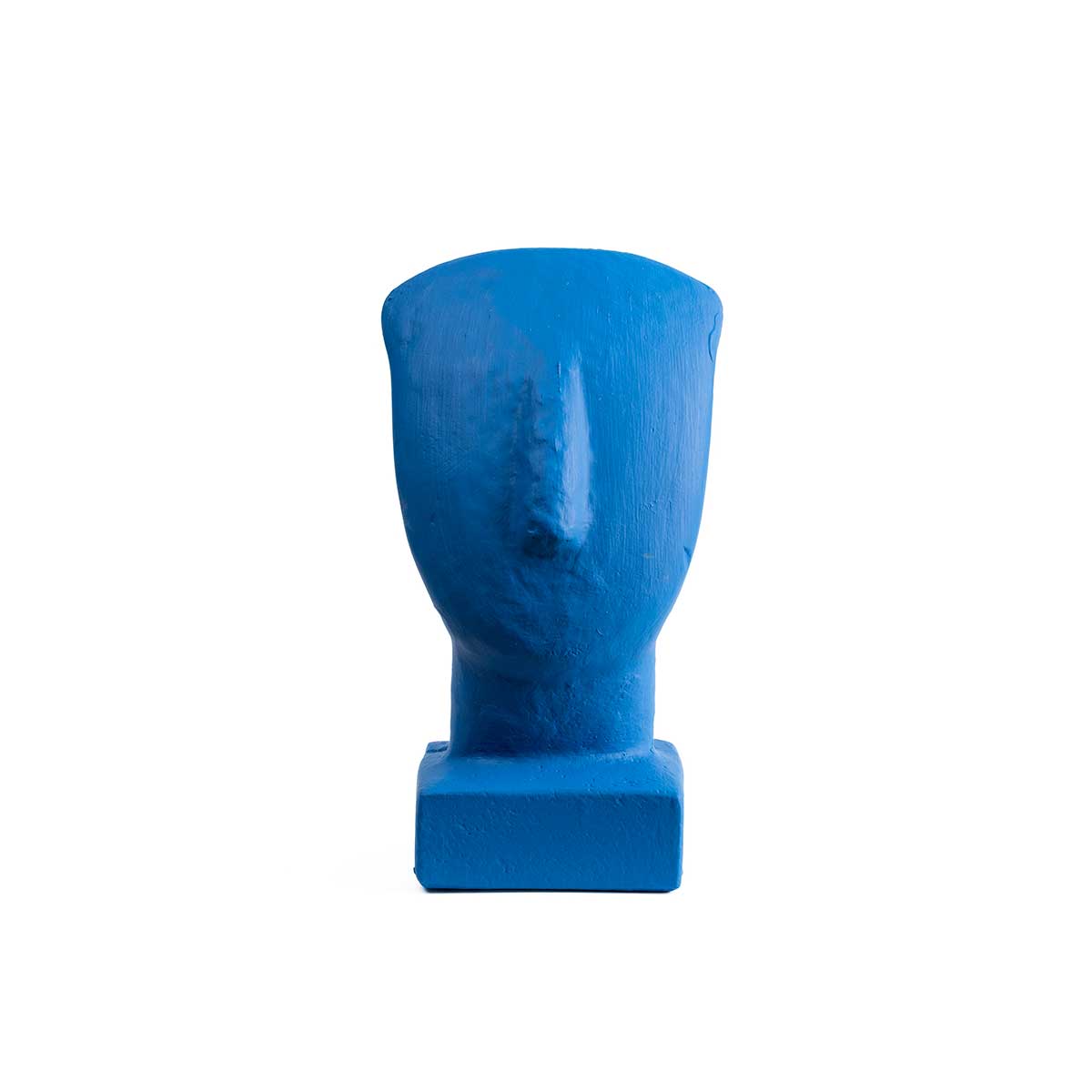 Cycladic Head Figurine – Ancient Aegean Inspired Sculpture — Blue