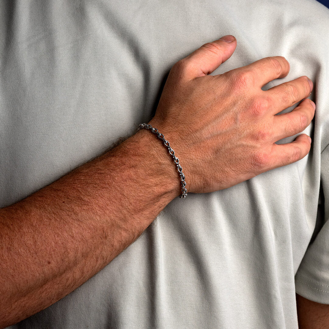 Men’s Sterling Silver Curb Chain Bracelet