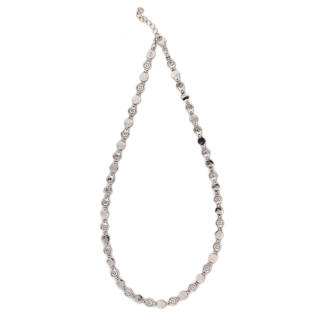 Spiral Necklace - Blue Opal Sterling Silver