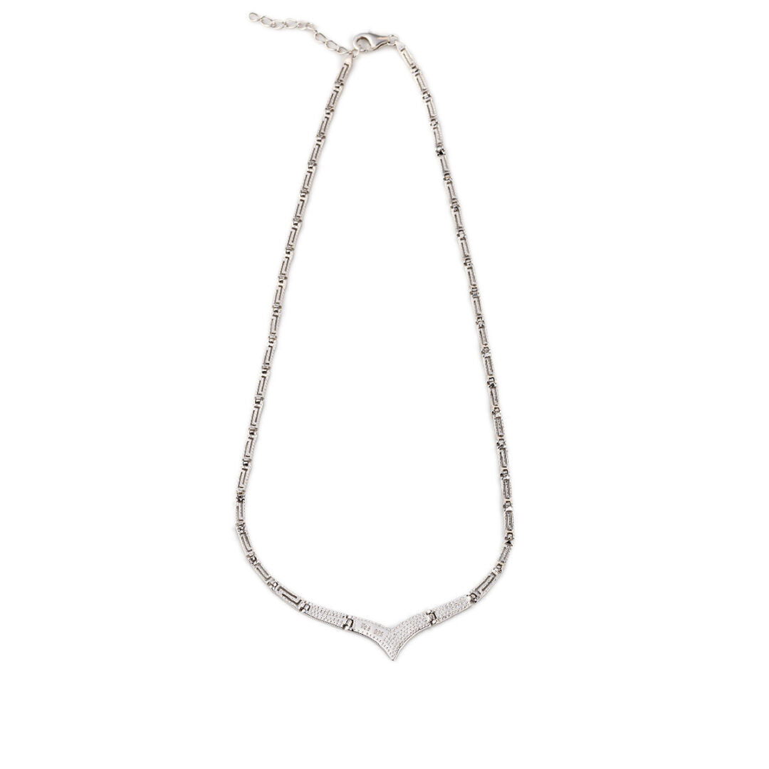 Meander - Blue opal silver necklace