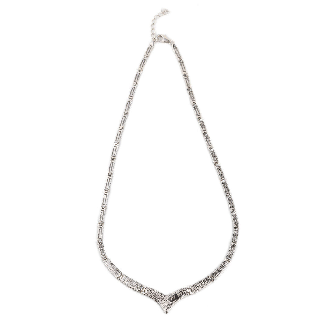 Meander - Blue opal silver necklace