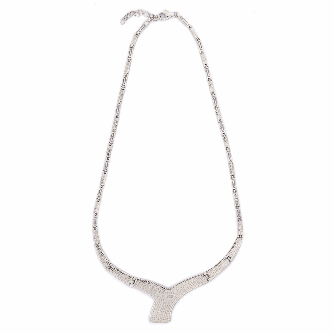 Blue Opal Necklace with Greek Key