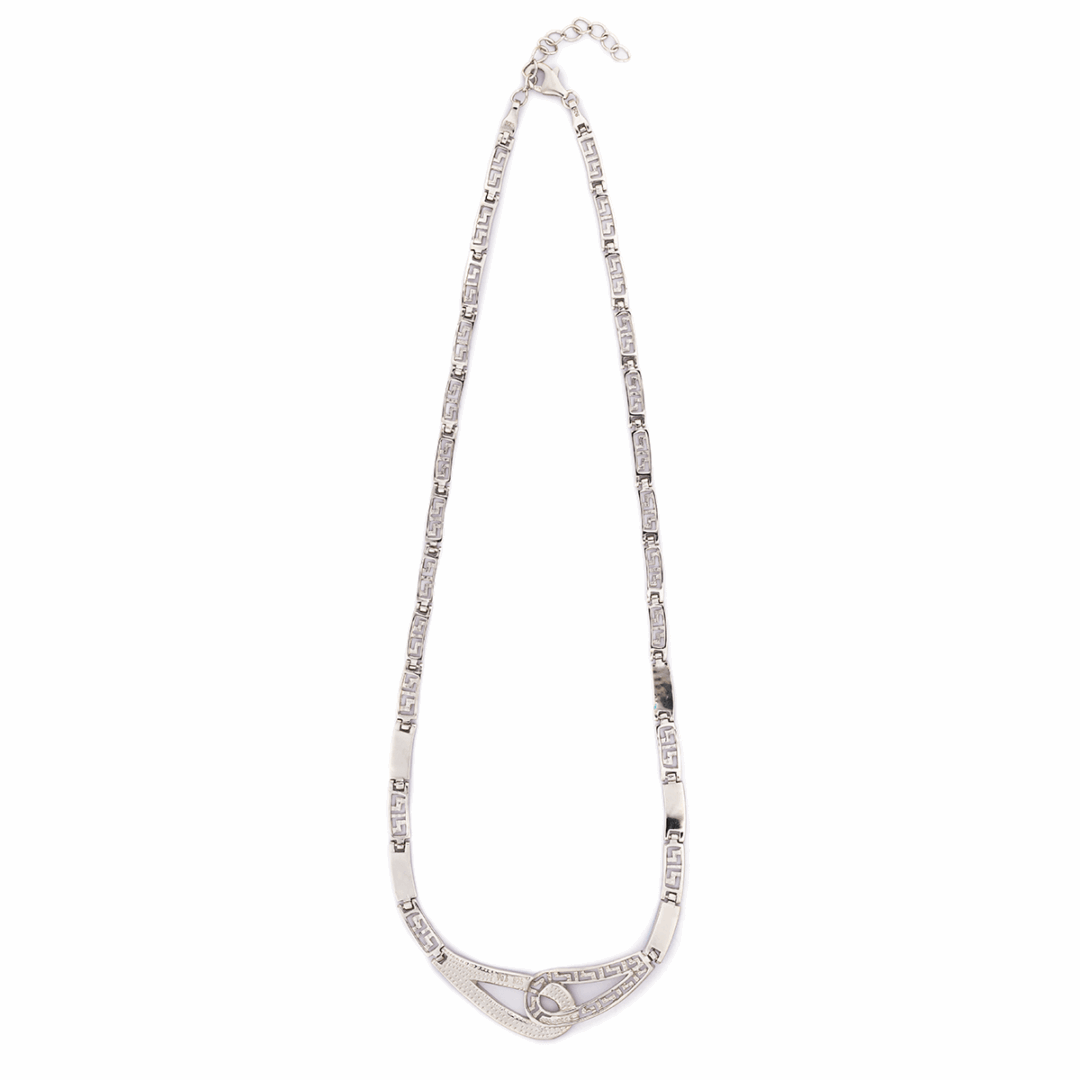 Meandros Necklace - Sterling Silver and Blue Opal