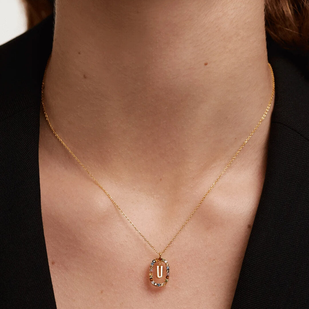 PD Paola Letter U Necklace - 18k Gold plating