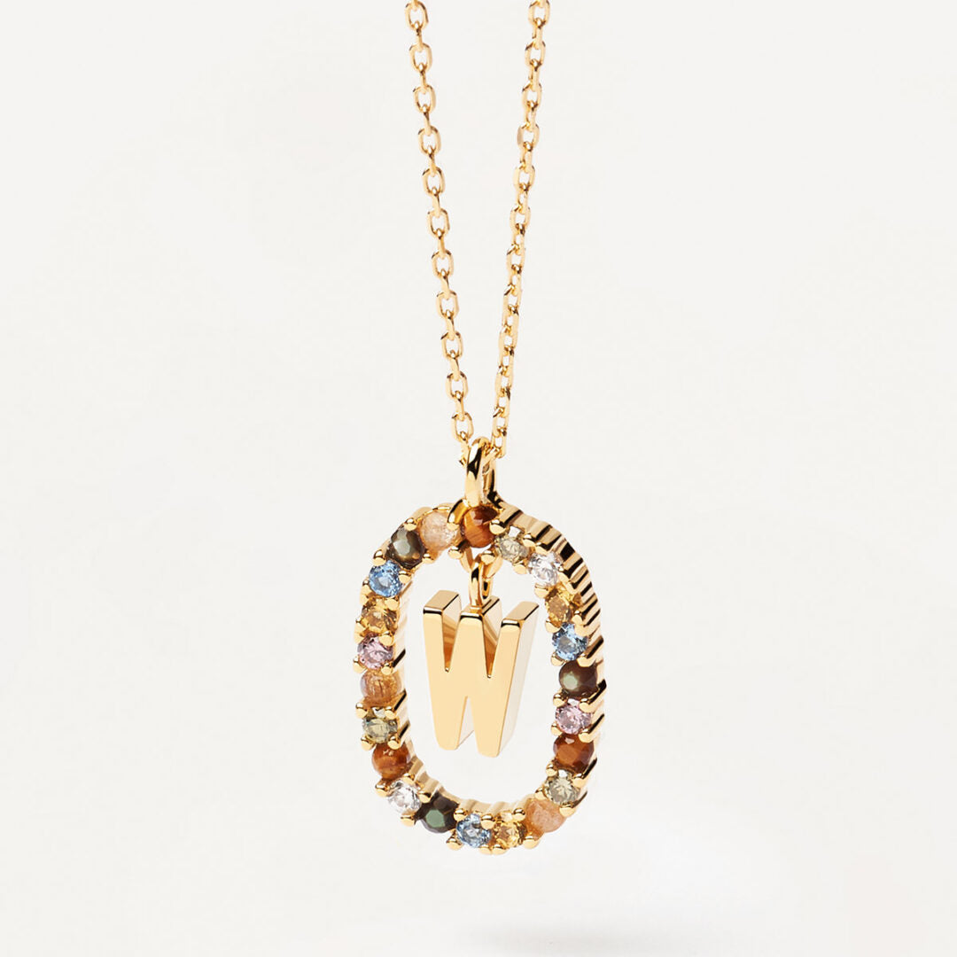 PD Paola Letter W Necklace - 18k Gold plating