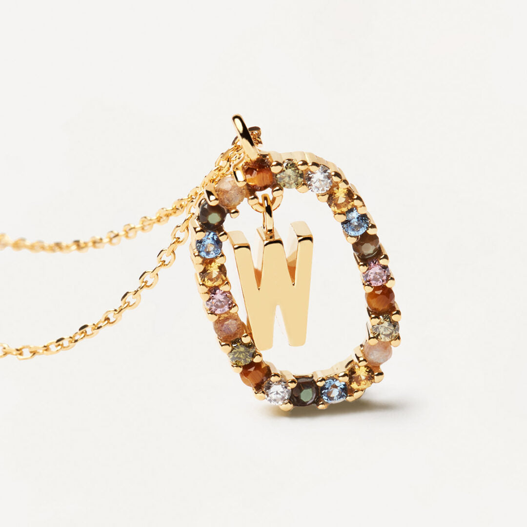 PD Paola Letter W Necklace - 18k Gold plating
