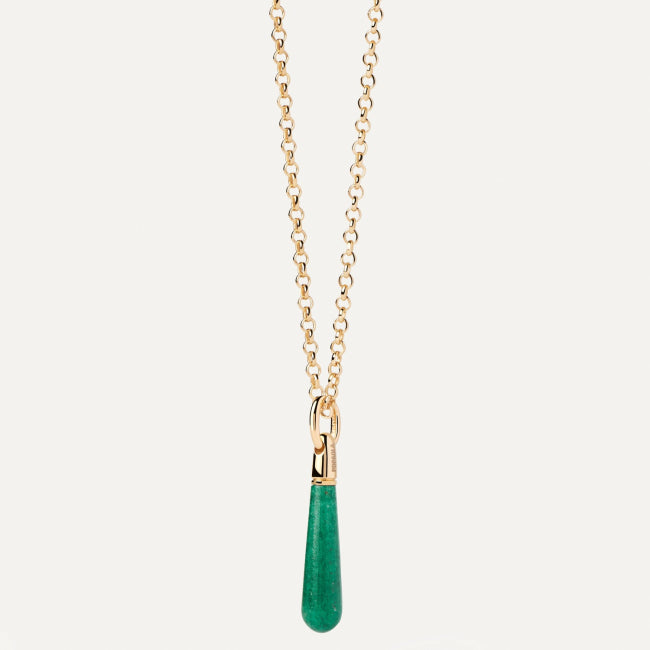 PDPAOLA Green Aventurine Large Drop Pendant