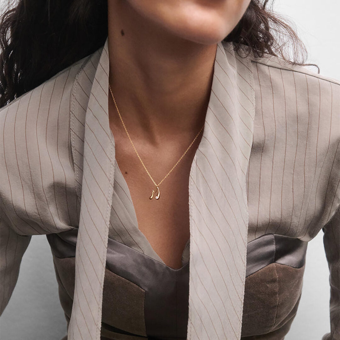 PDPAOLA M Initial Pendant Necklace