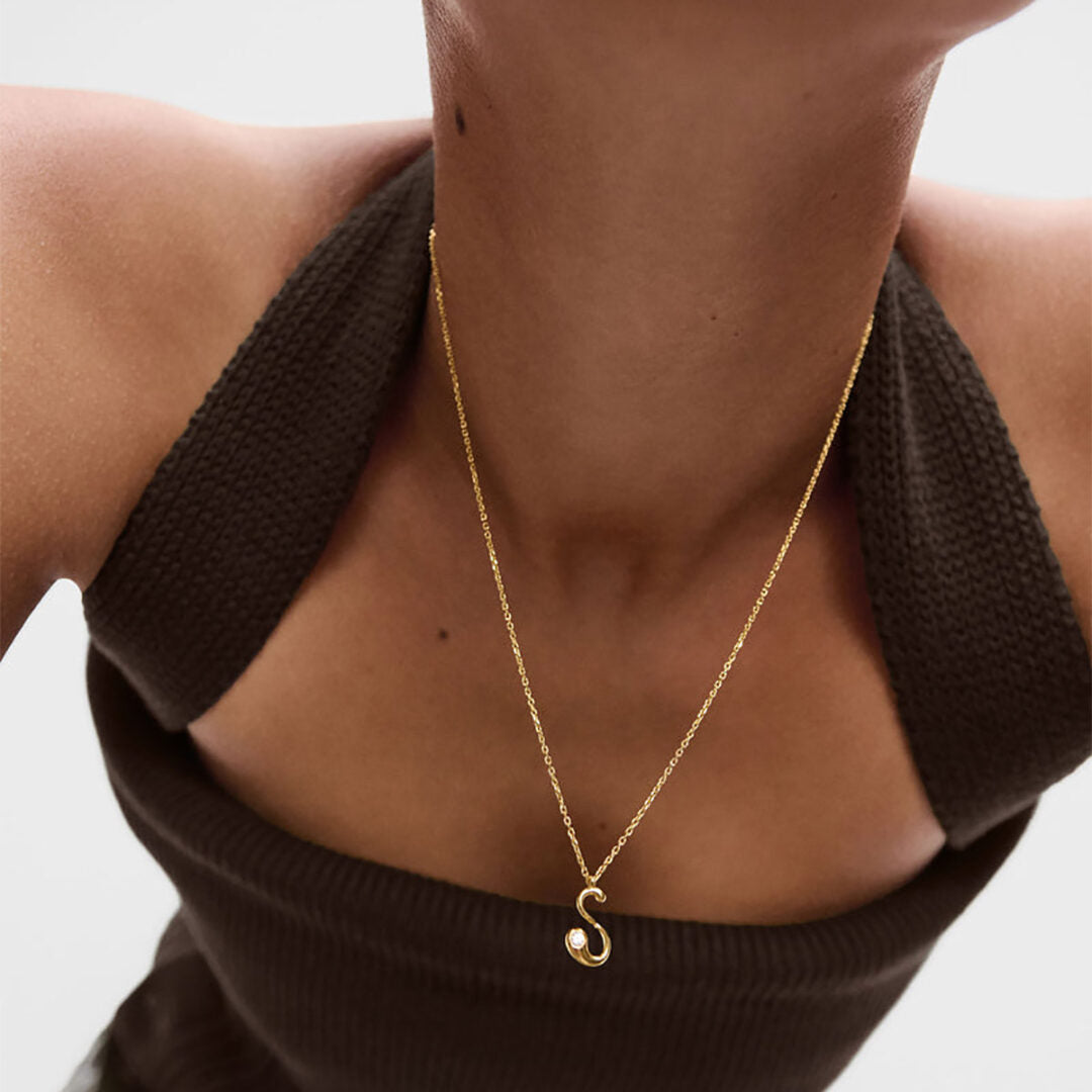 PDPAOLA S Initial Pendant Necklace