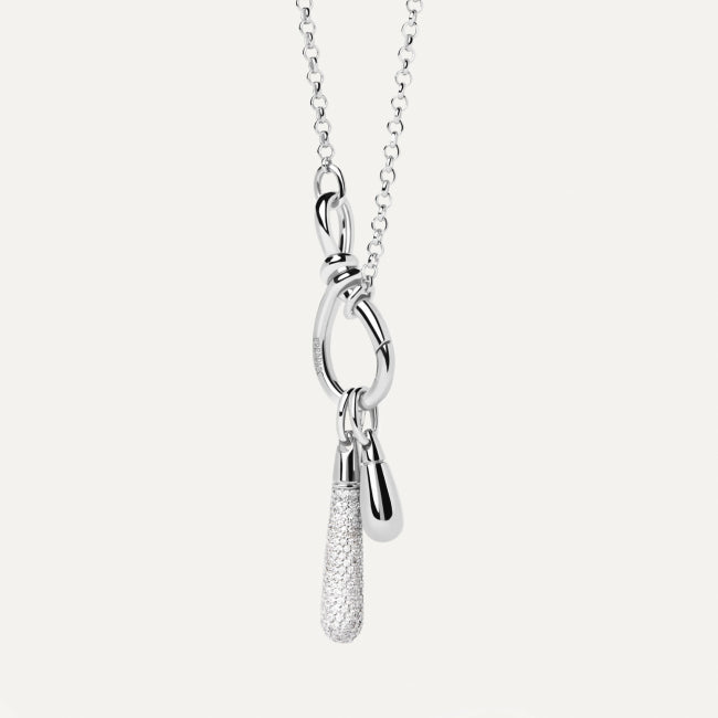 PDPAOLA Stacker Clasp Silver Chain Necklace