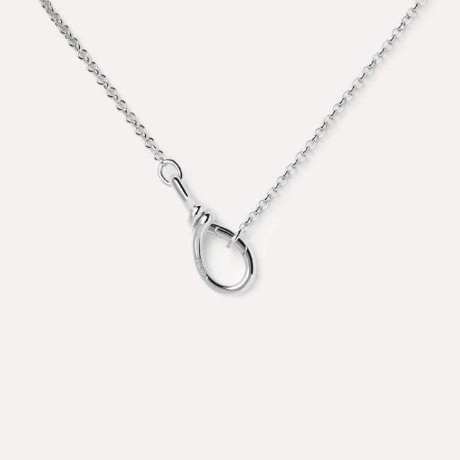 PDPAOLA Stacker Clasp Silver Chain Necklace