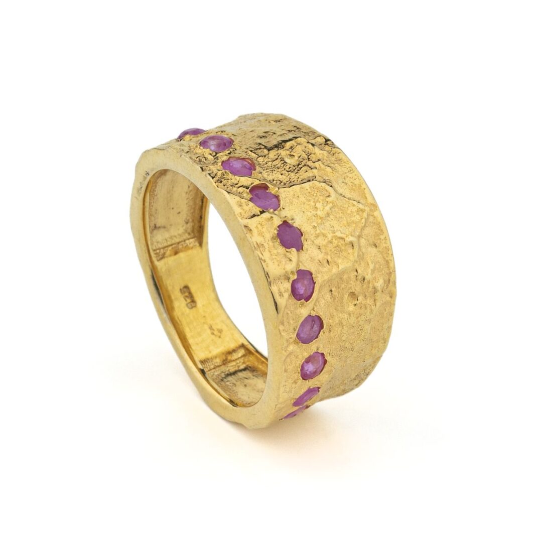 Vintage Ruby Ring – 925 Sterling Silver and Gold Plated