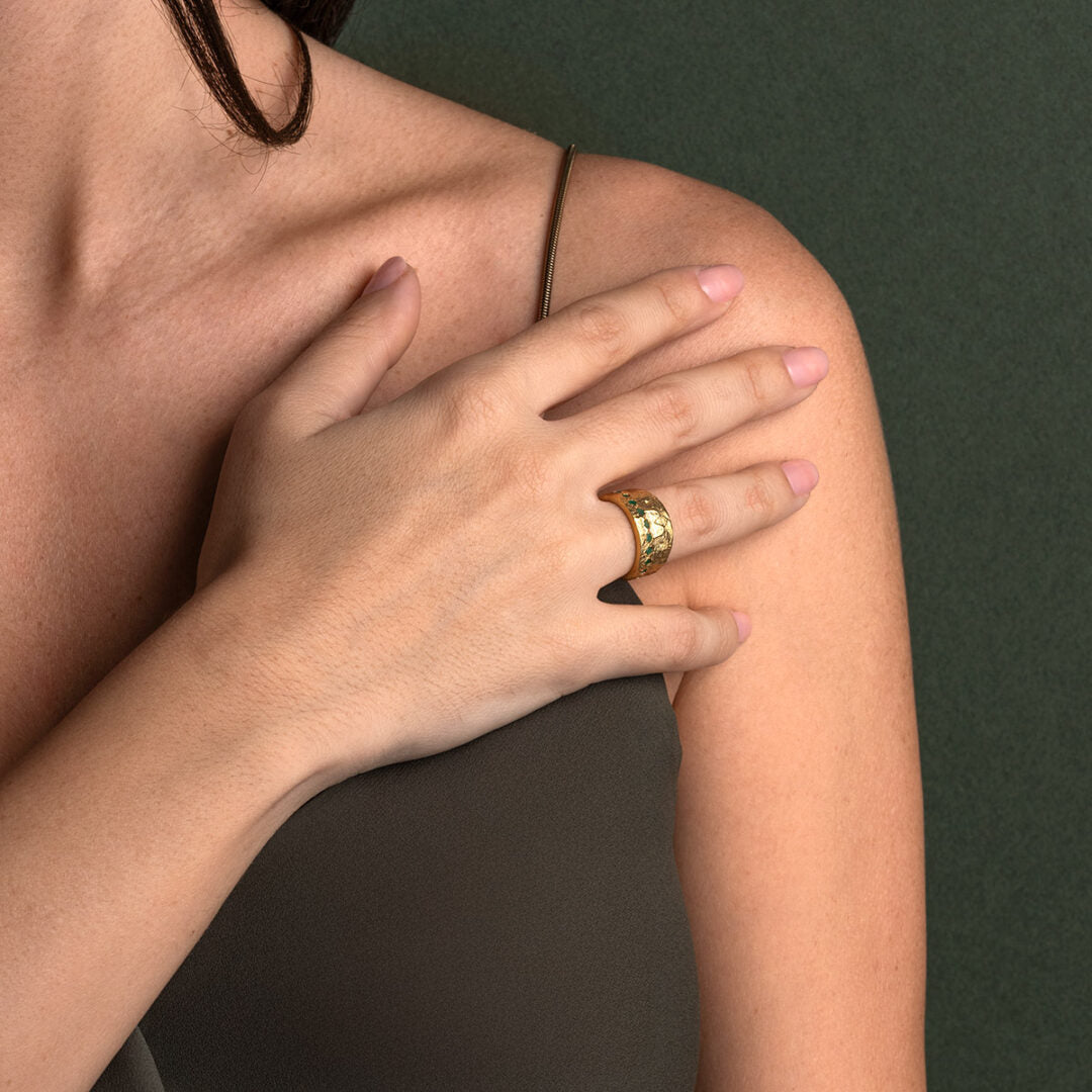 Vintage Emerald Ring – 925 Sterling Silver and Gold Plated