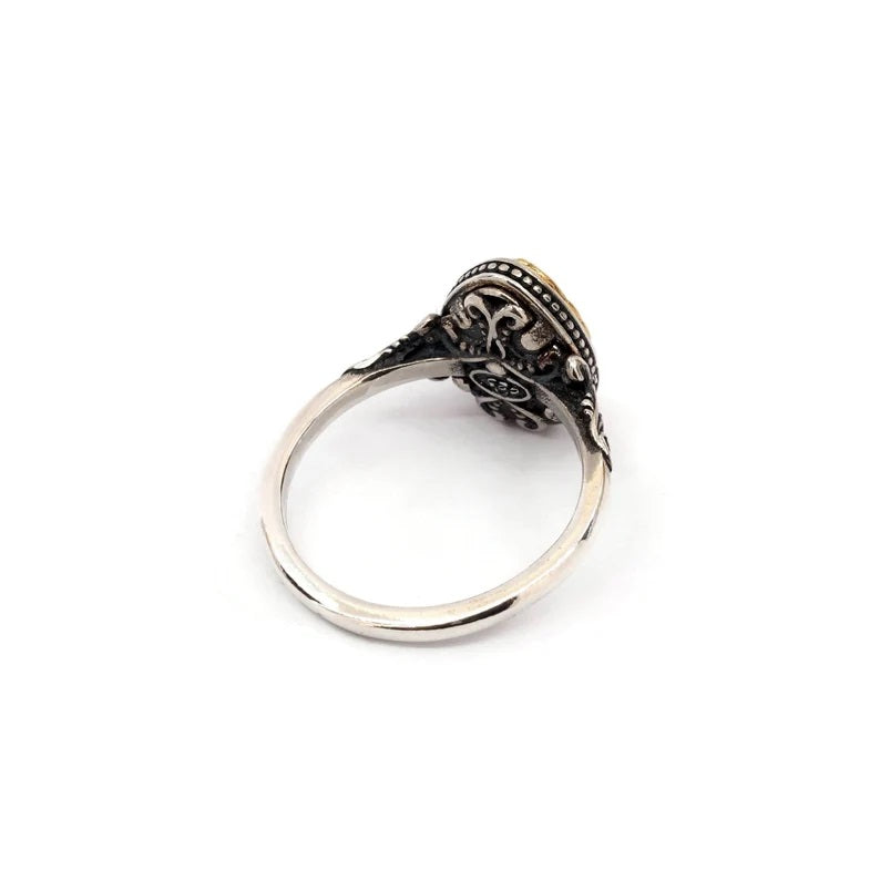Byzantine Ring with London Blue Topaz Crystal Stone