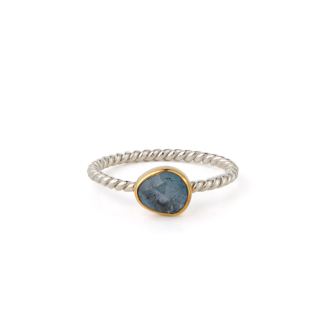 Δαχτυλίδι με London Topaz – Ασήμι 925 Επιχρυσωμένο