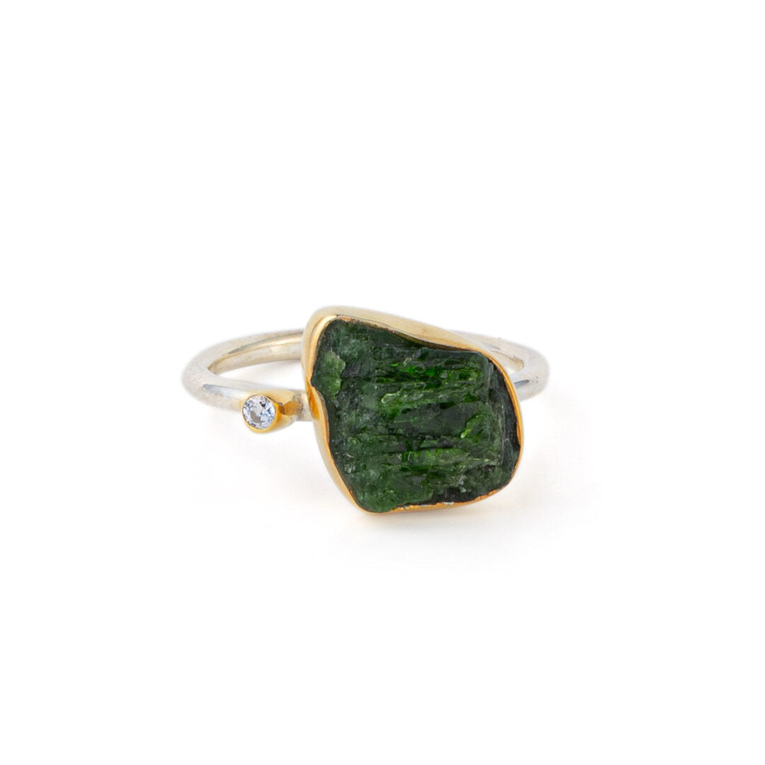 Δαχτυλίδι Diopside – Ασήμι 925 Επιχρυσωμένο