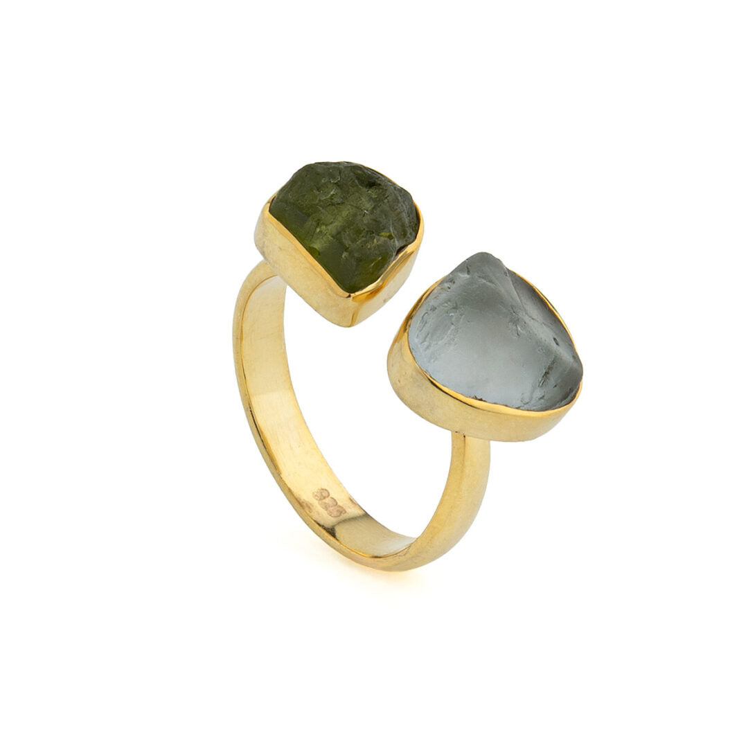 Aquamarine & Peridot Gemstone Ring