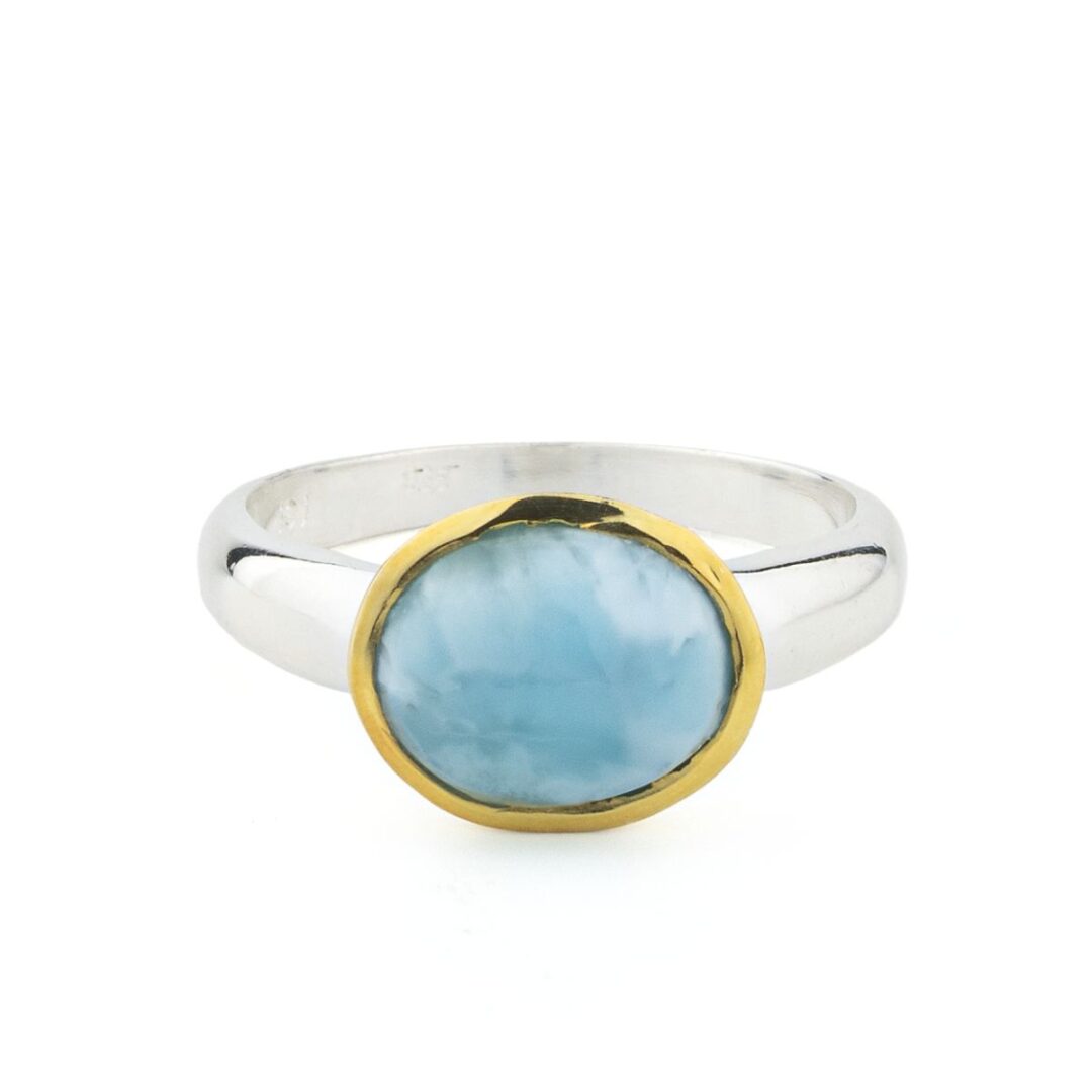 Larimar Ring in 925 Sterling Silver