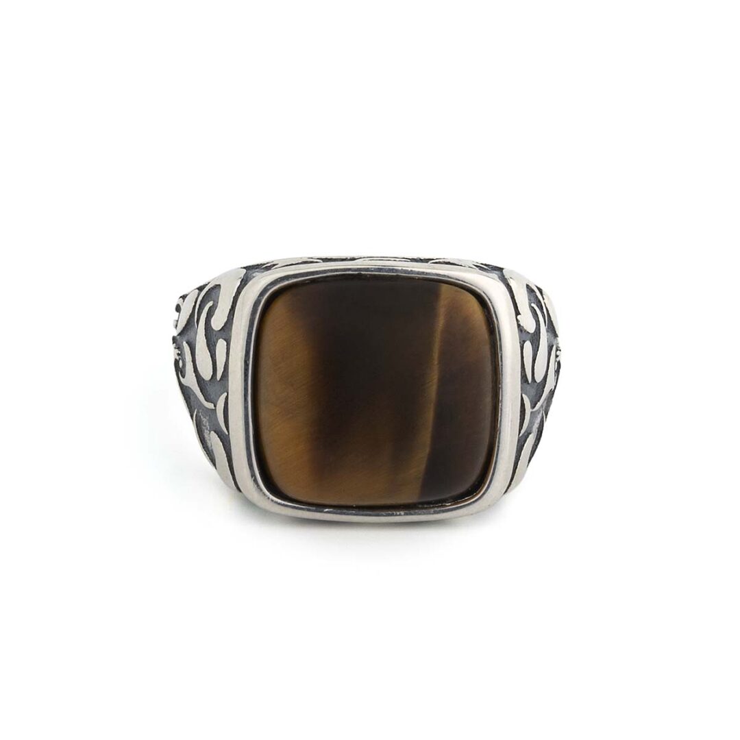 Men’s silver ring with Tiger Eye