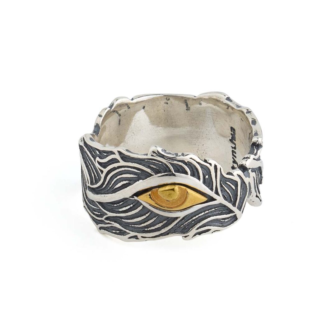 Men’s Silver Ring Featuring an Eye Design
